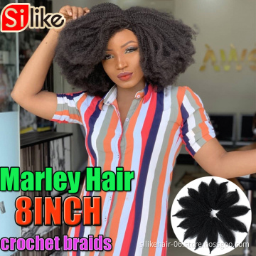Crochet Braiding Hair Extensions High Temperature Fiber 8inch 14roots/pc Crochet  Soft Afro Kinky Marley Braids Twist Synthetic